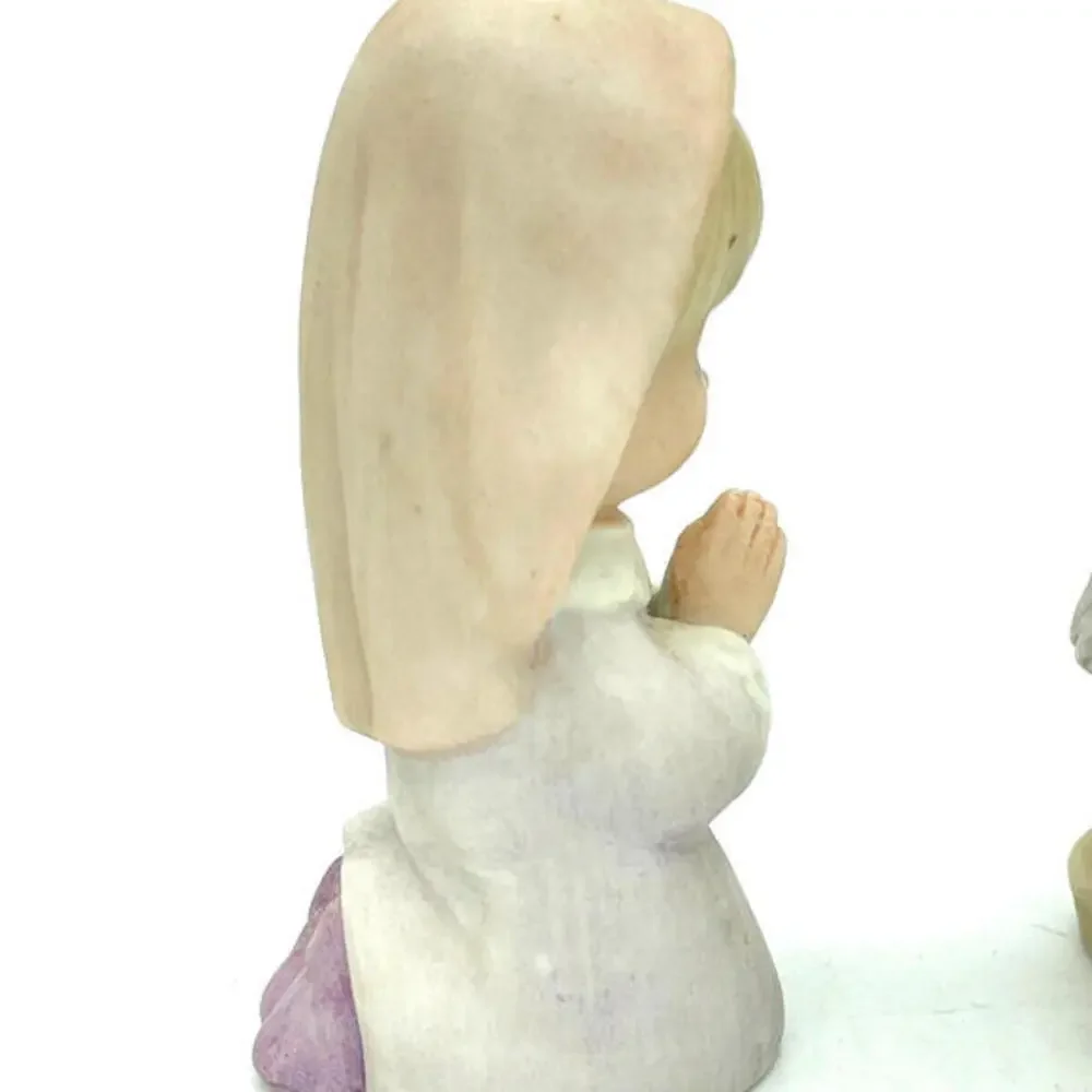 Vintage HOMCO Christmas Nativity Set Porcelain Children 4 Piece‎ Set 5502